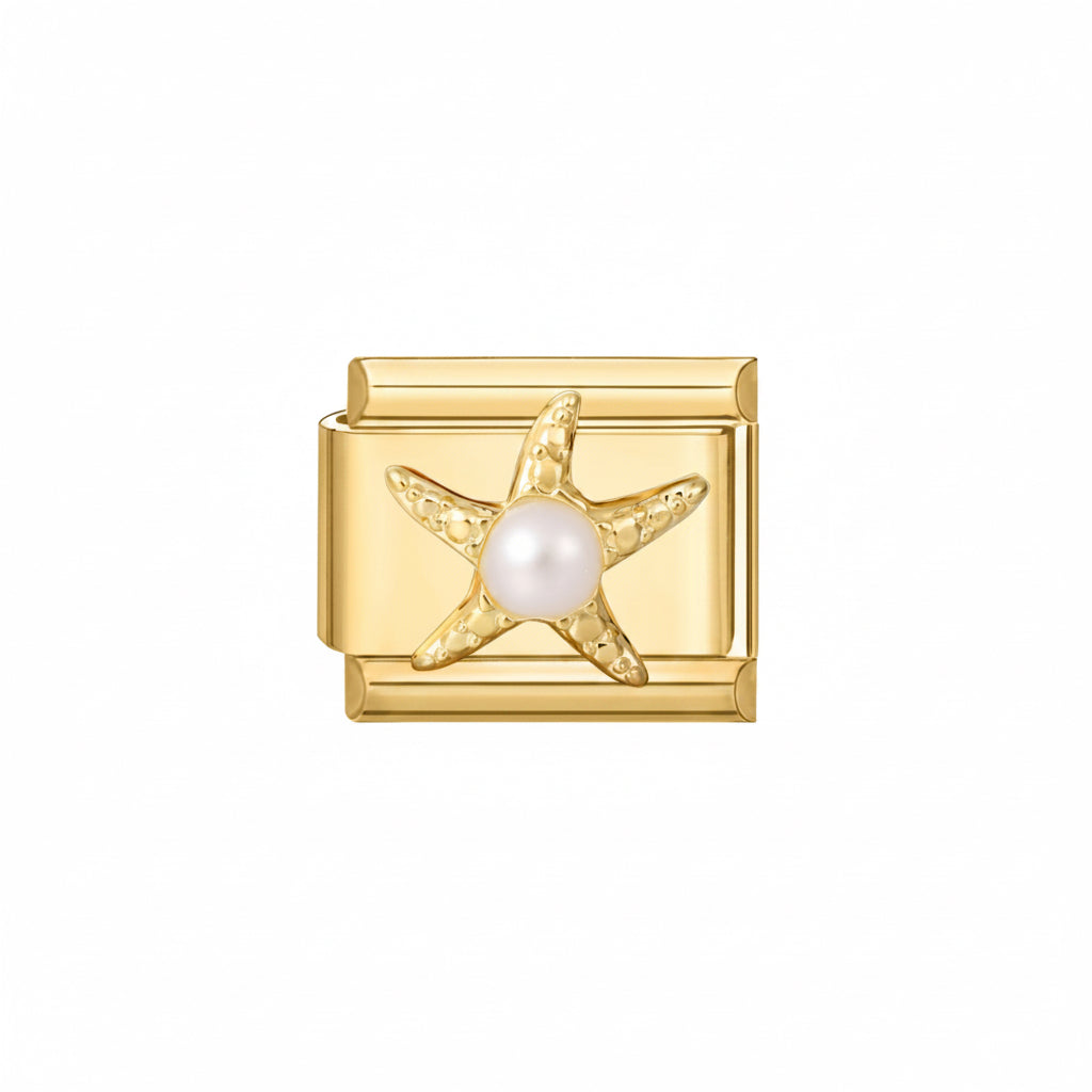 Charm étoile de mer avec perle blanche