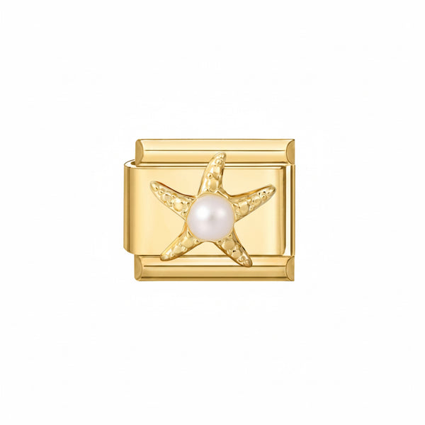 Charm étoile de mer avec perle blanche