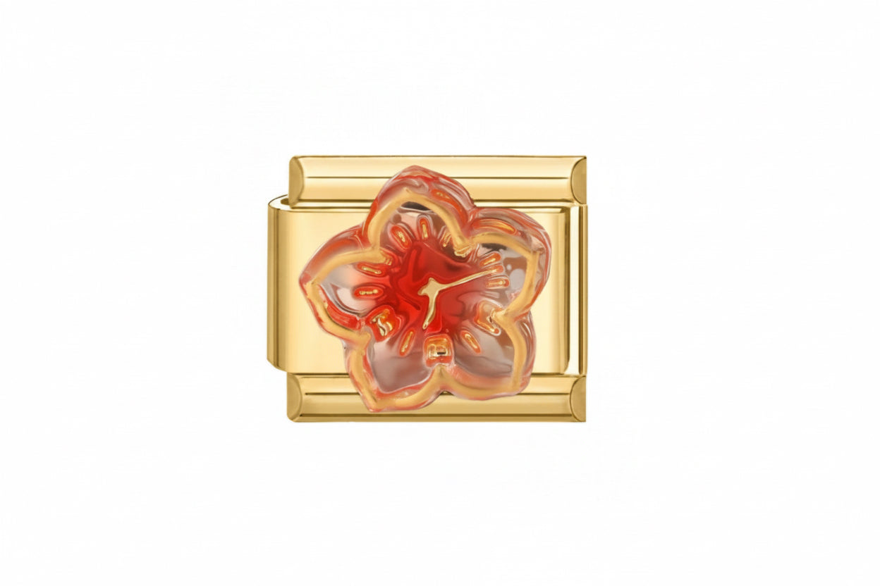 Charm fleur orange